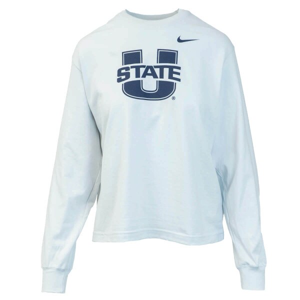 Women's Nike Sideline Boxy-Fit Gray Long-Sleeve T-Shirt